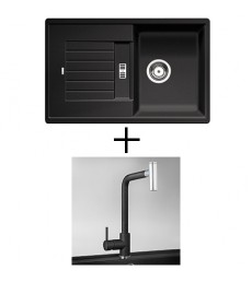 SET - Spüle Blanco Zia 45S mit Armatur Alba - mit herausziehbarer Schlauchbrause, 8 Farben