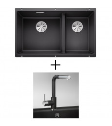 SET - Spüle Blanco SUBLINE 430/270-U mit Armatur Alano Cr