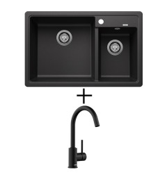 LIMITIERTE BLANCO-SETS Legra 8 + Mida schwarz matt (SPÜLE + ARMATUR)